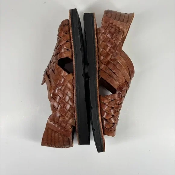Brand X Huaraches Women's US 8.5 Brown Leather Pachuco Woven Open-Toe Sandals - Picture 5 of 16